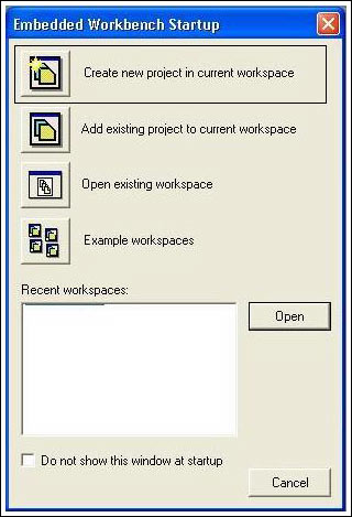 Figure 2. Workbench startup.