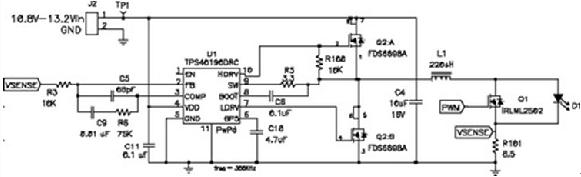 圖9 Q1 用于PWM LED電流