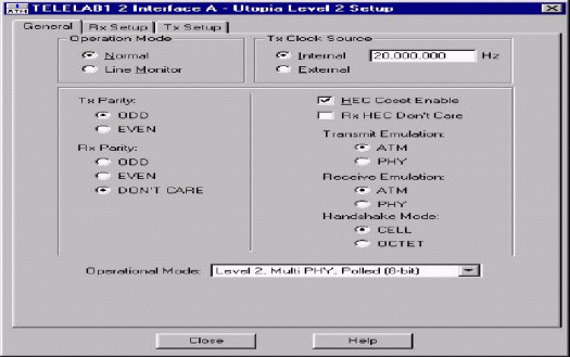 圖3. 通用模式時設置UTOPIA II的Adtech AX/4000軟件界面。