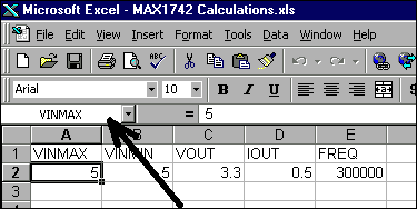 Figure 1. Using cell names in spreadsheets.