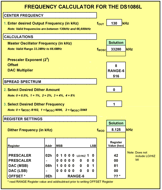 Figure 1. The Frequency Calculator.