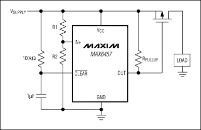 圖2. 當監控電路檢測到過壓情況時，p溝道MOSFET斷開電源。