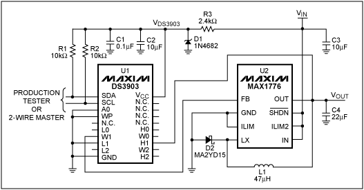 Figure 2. Using the DS3903 with the MAX1776.