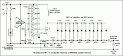 Figure 1. This high-voltage bias supply for a Geiger-Mueller tube features small size and low power consumption.