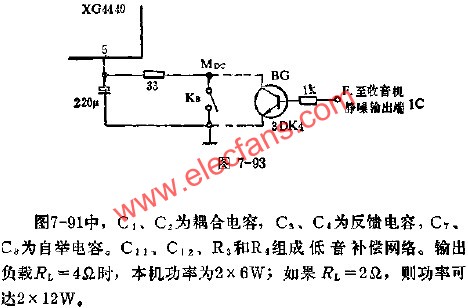 XG4440收音機集成電路靜噪音接入圖  www.solar-ruike.com.cn