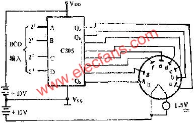 C305用兩組電源驅動20V熒光數碼管線路圖  www.solar-ruike.com.cn