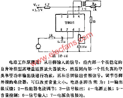 TB505助聽器電路的應用電路圖  www.solar-ruike.com.cn