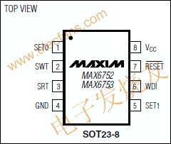 MAX6752微處理器(μP)監控電路引腳圖 www.solar-ruike.com.cn