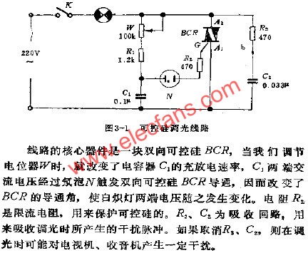 可控硅調光電路  www.solar-ruike.com.cn