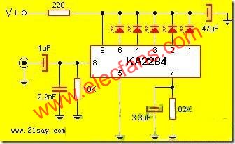 KA2284 LED電平指示電路圖  www.solar-ruike.com.cn