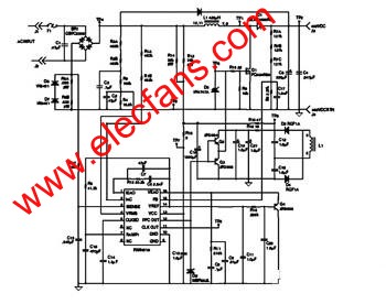 采用FAN4810的500W有源功率因數校正電路的電路原理圖