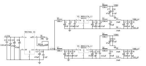 信號處理系統(tǒng)板級供電電源參考電路圖