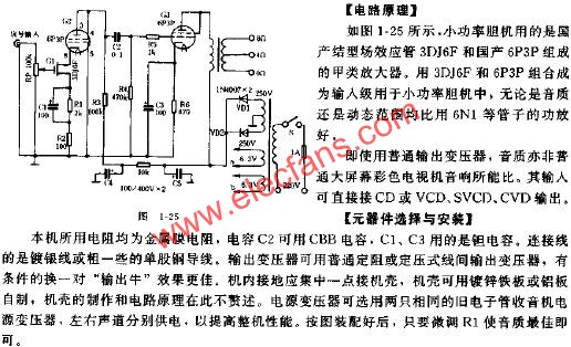 自制小功率膽機功放電路原理圖  www.solar-ruike.com.cn