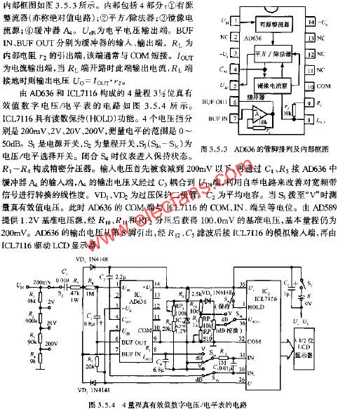 4量程真有效數字電壓/電平表的電路  www.solar-ruike.com.cn