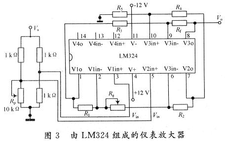 由LM324組成的儀表放大器