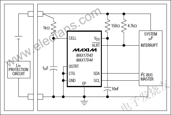 MAX17043, MAX17044 低成本1S/2S電量計 www.solar-ruike.com.cn