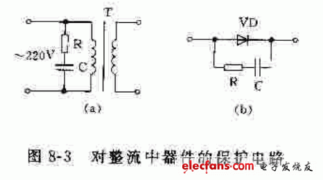 對整流器件的保護電路