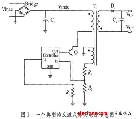 反激式開關(guān)電源示意圖