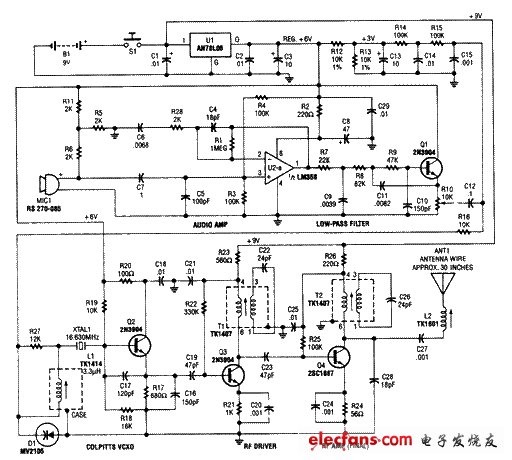 49MHz調頻發射器電路