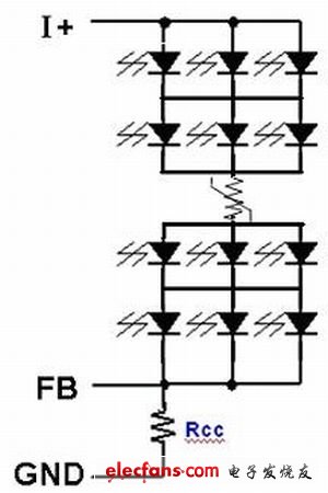 圖7：LED陣列主干路保護方案。