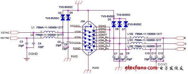 VGA接口EMC設(shè)計標(biāo)準(zhǔn)電路.rar