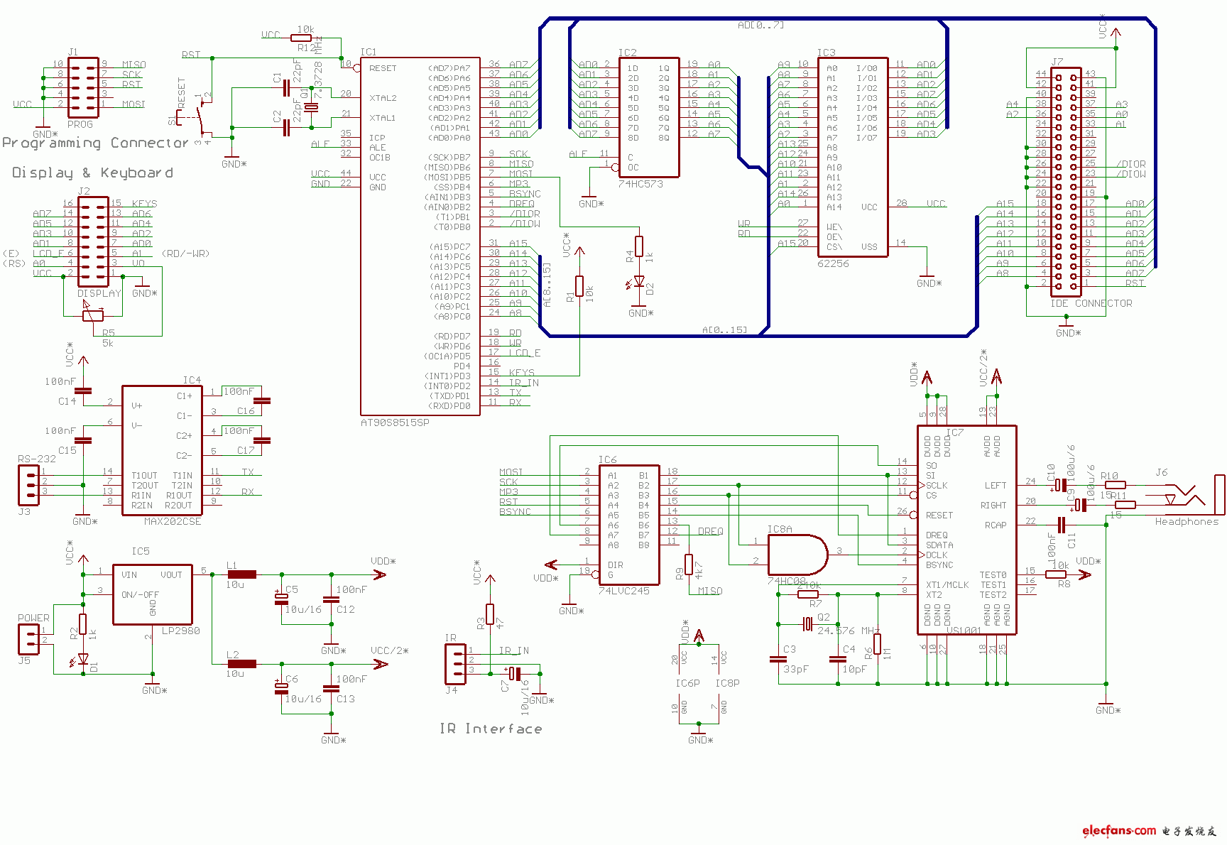 AT90S851SP構成的MP3電路