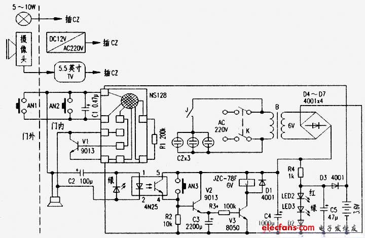 可視門鈴電路圖