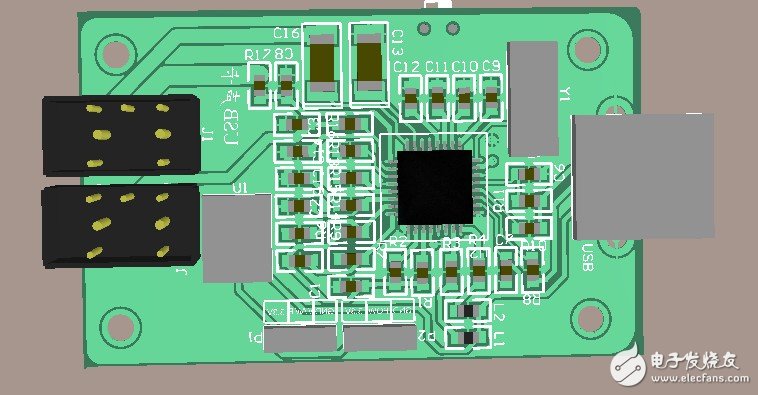 　　接下來是PCB的設(shè)計(jì)圖：