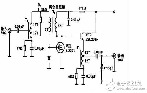 負反饋式的寬帶放大電路圖模塊設計