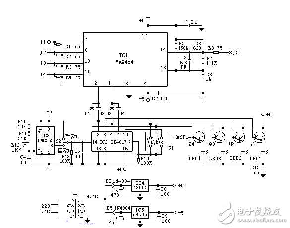 簡易智能視頻監(jiān)控切換器電路設計