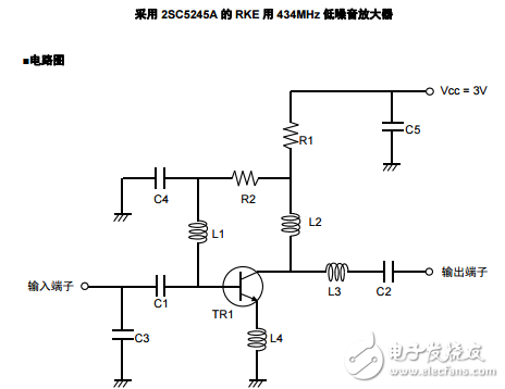 采用2SC5245A的RKE用434MHz低噪音放大器