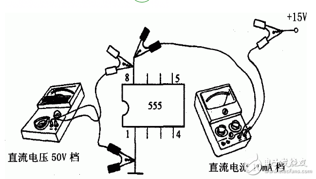 555內部電路結構與萬用表測試555芯片的性能