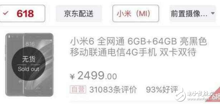 小米6最新消息：京東618這才幾天，小米6就顯示無貨狀態！說好的現貨呢？