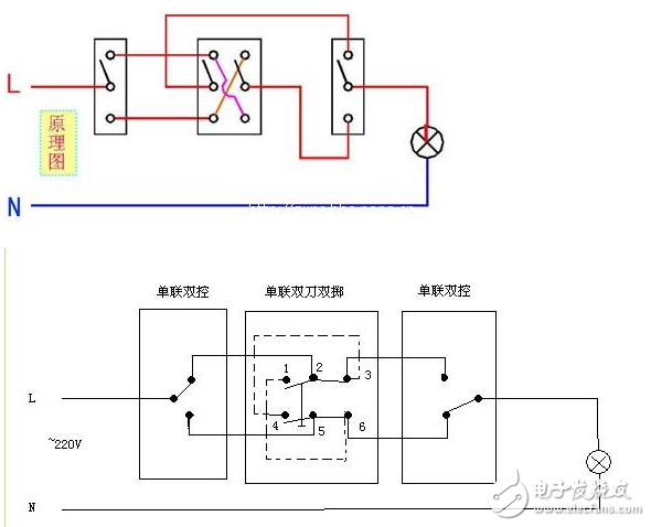 三聯(lián)開關(guān)接線圖_三聯(lián)開關(guān)實(shí)物接線圖