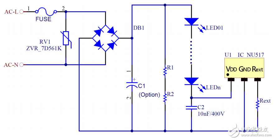 NU517單通道定電流LED驅動IC