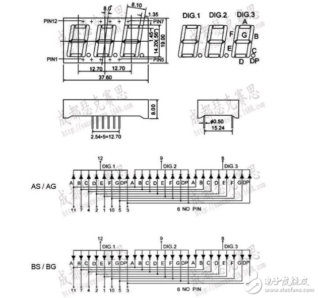 常用數碼管接線圖