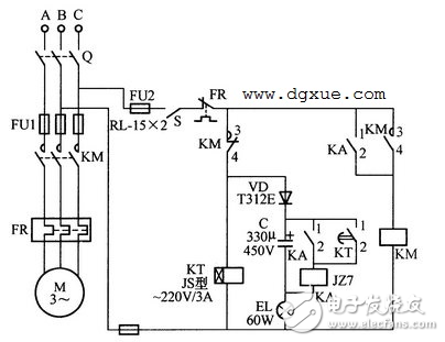 電動(dòng)機(jī)斷電再啟動(dòng)電路接線圖