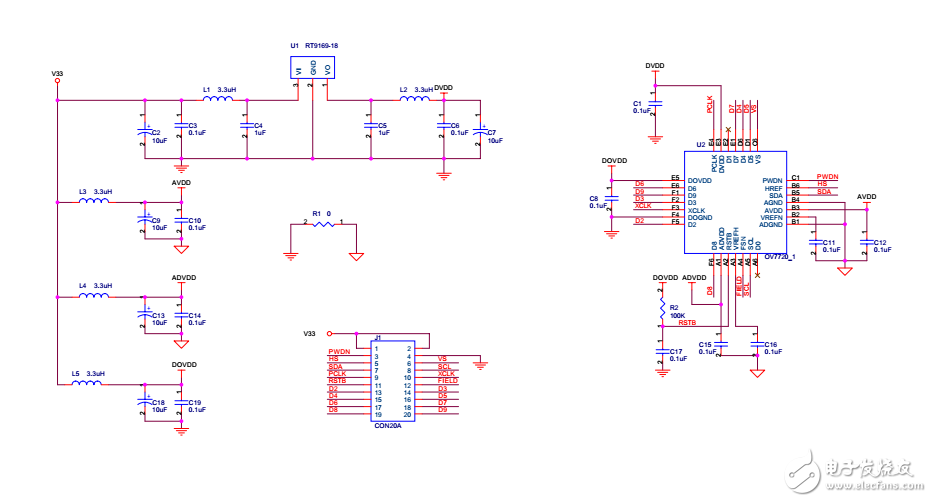 用OV7720制作攝像頭的詳細電路原理圖